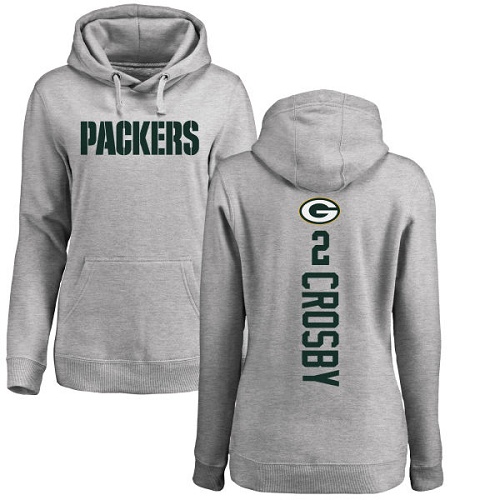 Green Bay Packers Ash Women #2 Crosby Mason Backer Nike NFL Pullover Hoodie